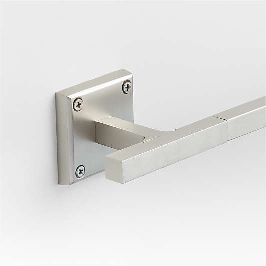 Square Edge Brushed Nickel Bath Towel Bars