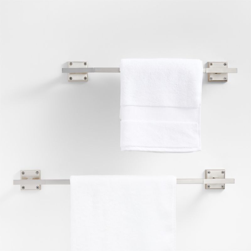 Square Edge Brushed Nickel Bath Towel Bar 18"