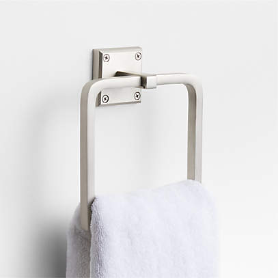 Modern Fluted Brushed Nickel Bathroom Hand Towel Ring