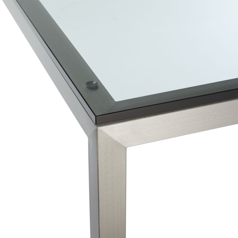 Parsons Clear Glass Top/ Stainless Steel Base 60x36 Dining Table - image 4 of 8