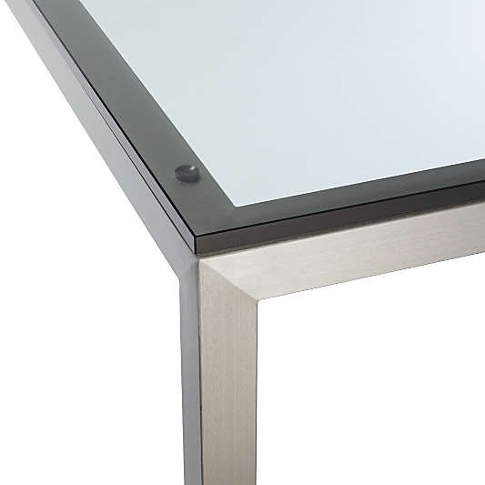 Parsons Clear Glass Top/ Stainless Steel Base 60x36 Dining Table