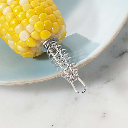 Stainless Steel Spiral Corn Holders, Set of 10