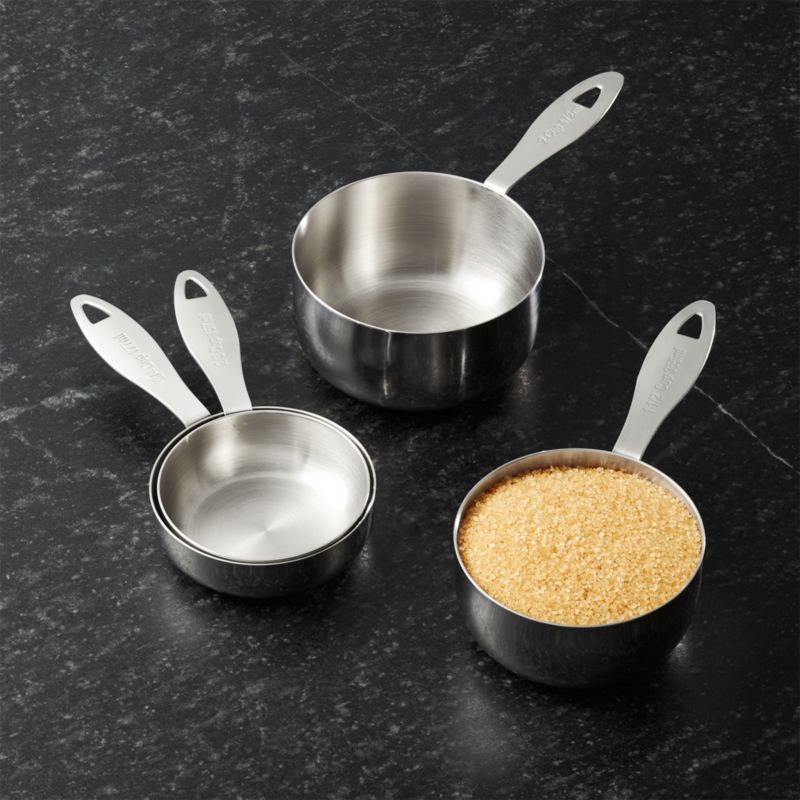 Le Creuset 4-Piece Stainless Steel Dry Measuring Cup Set + Reviews, Crate  & Barrel
