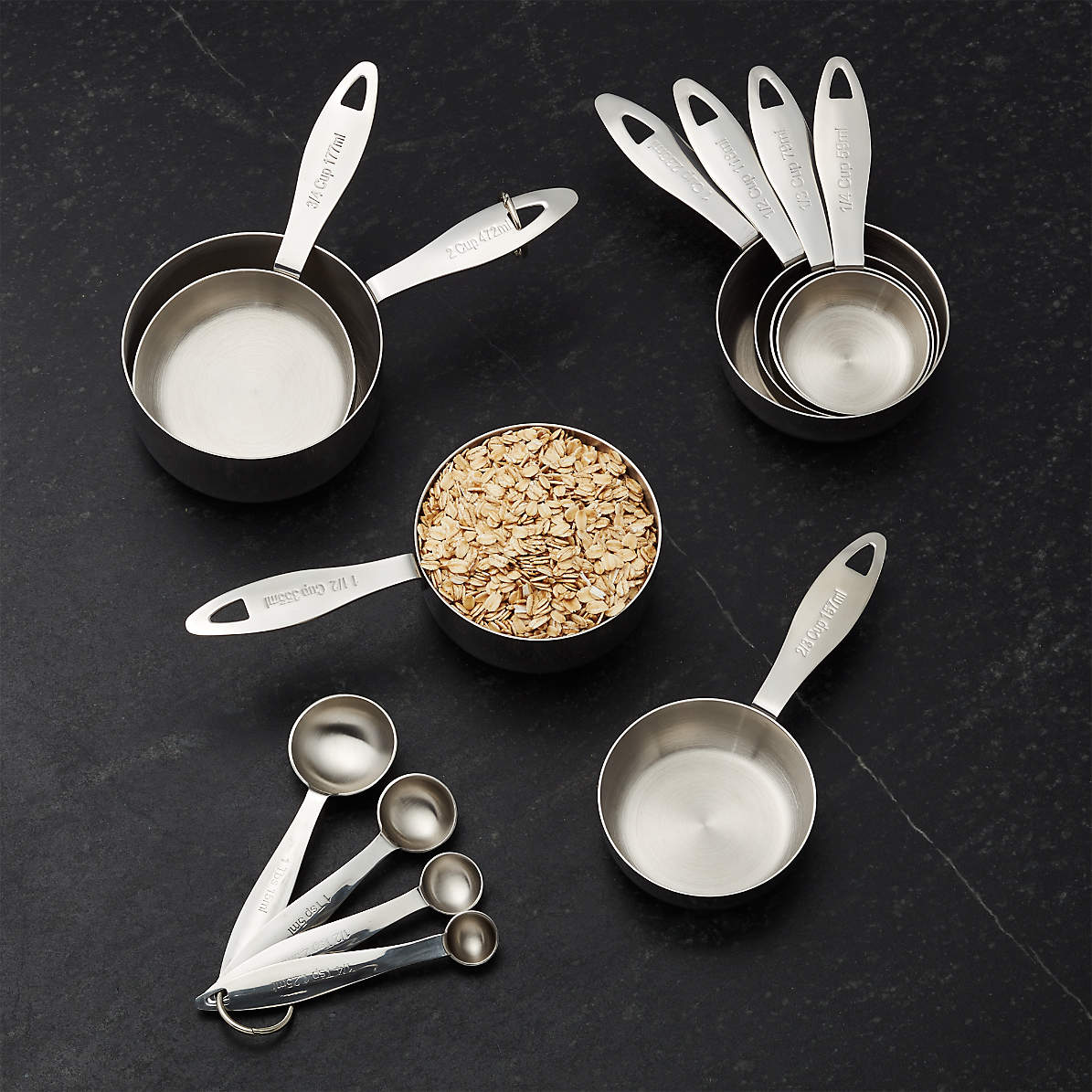 OXO Magnetic Stainless Steel Dry Measuring Cups, Set of 4 + Reviews | Crate  & Barrel