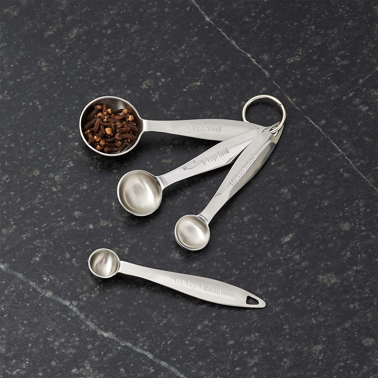 Crate & Barrel Stainless Steel Measuring Spoons, Set of 4