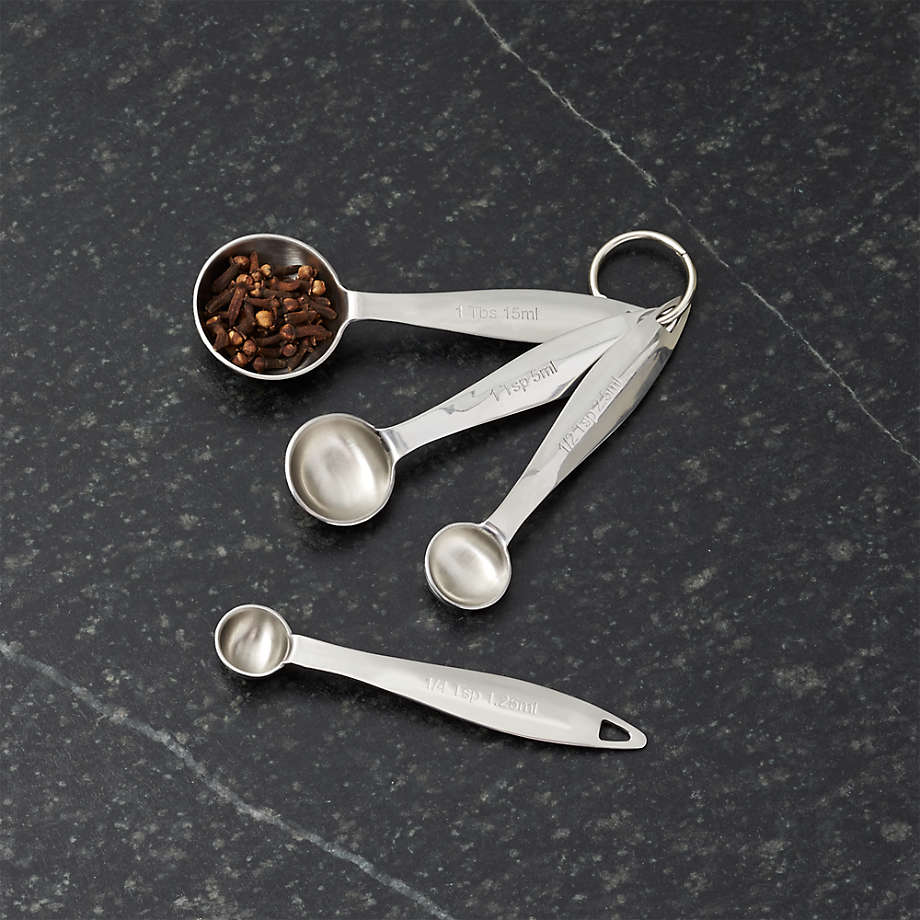 Stainless Steel Measuring Spoons, Set of 4 + Reviews | Crate & Barrel