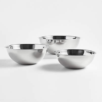 Stainless Steel Restaurant Bowls, Set of 3