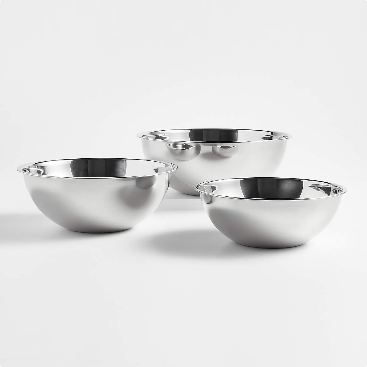 Stainless Steel Restaurant Bowls, Set of 3 + Reviews Crate & Barrel