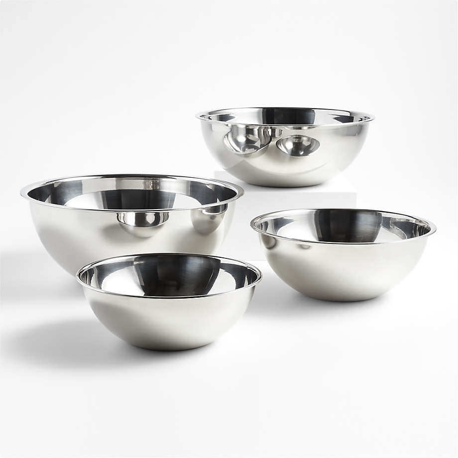 Stainless Steel Restaurant Bowls, Set of 4 + Reviews | Crate & Barrel