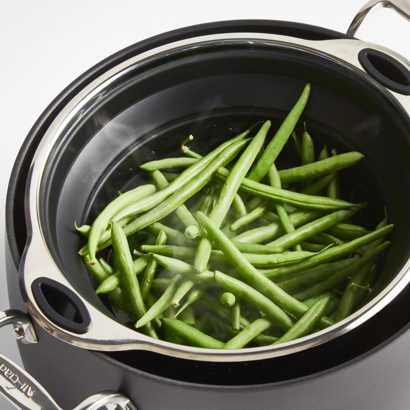 Black Silicone Collapsible Colander & Steamer - image 2 of 5