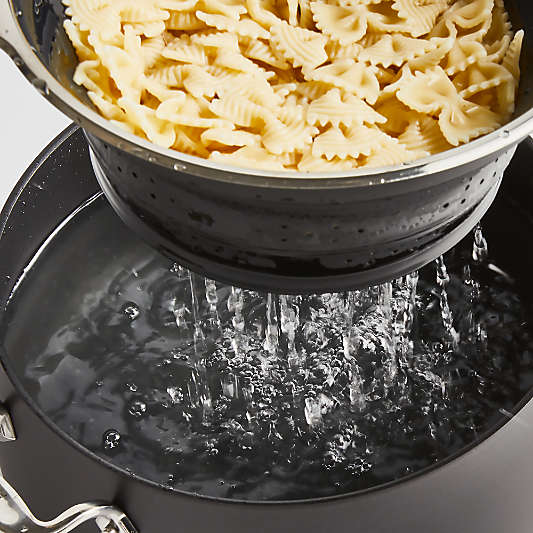 Black Silicone Collapsible Colander & Steamer