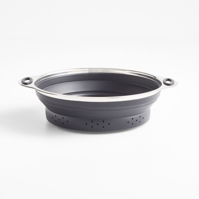 Black Silicone Collapsible Colander & Steamer - image 3 of 5