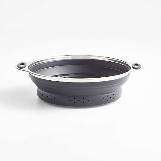 Black Silicone Collapsible Colander & Steamer