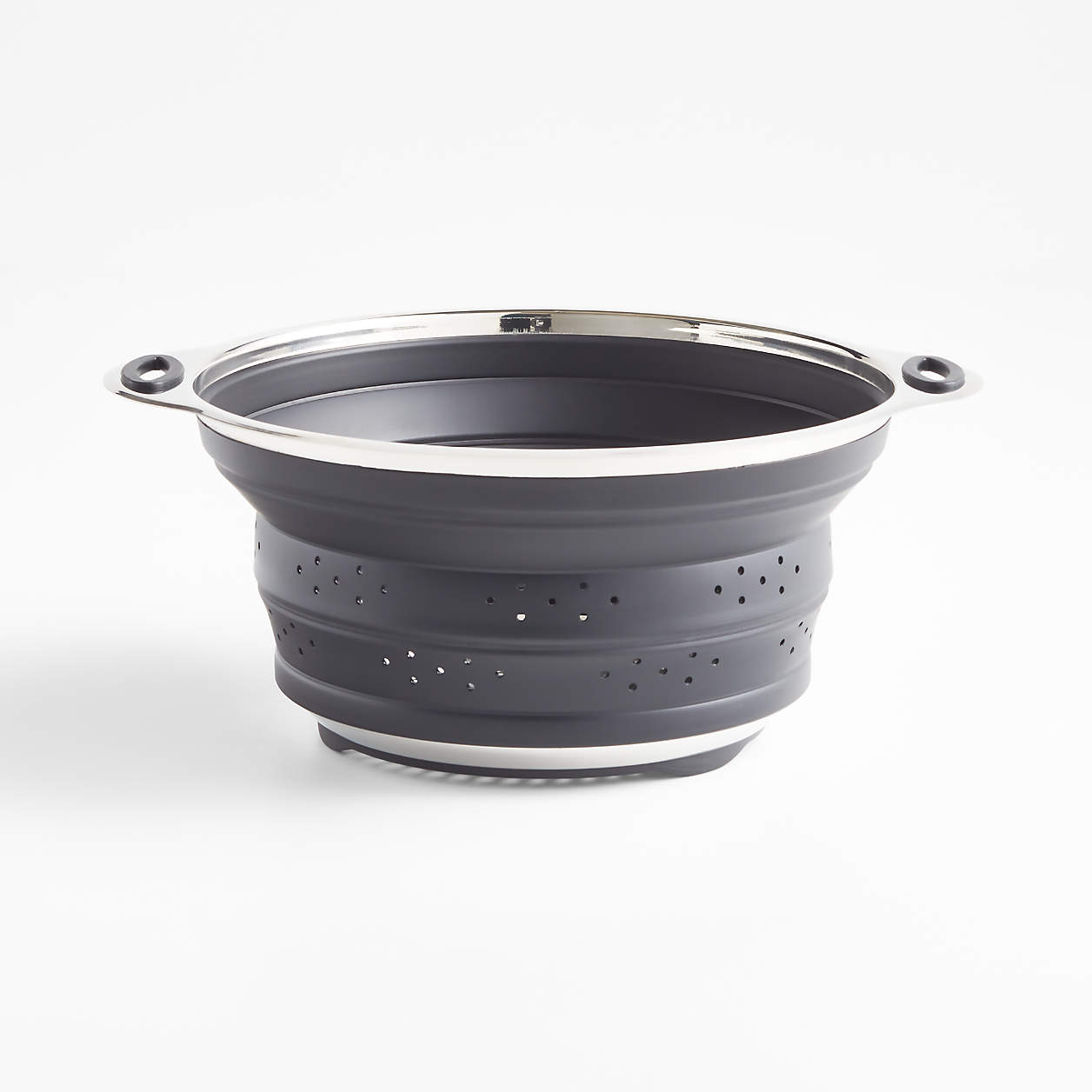 Black Silicone Collapsible Colander & Steamer + Reviews | Crate & Barrel