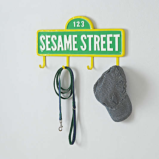 Sesame Street Sign with Wall Hooks