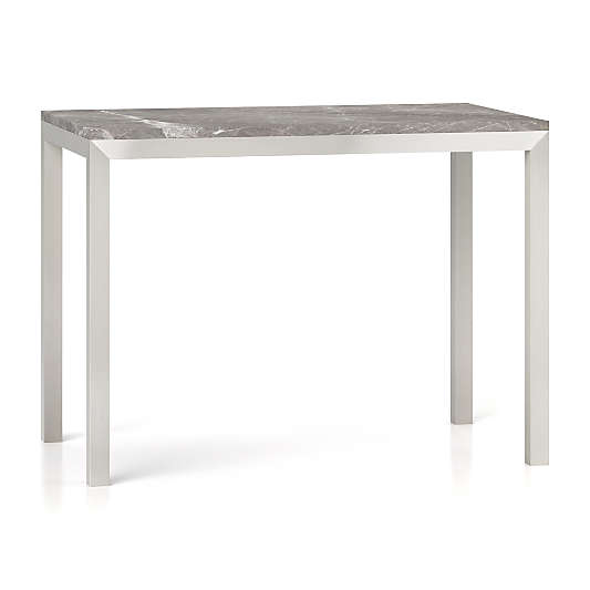 Parsons Grey Marble Top/ Stainless Steel Base 48x28 High Dining Table