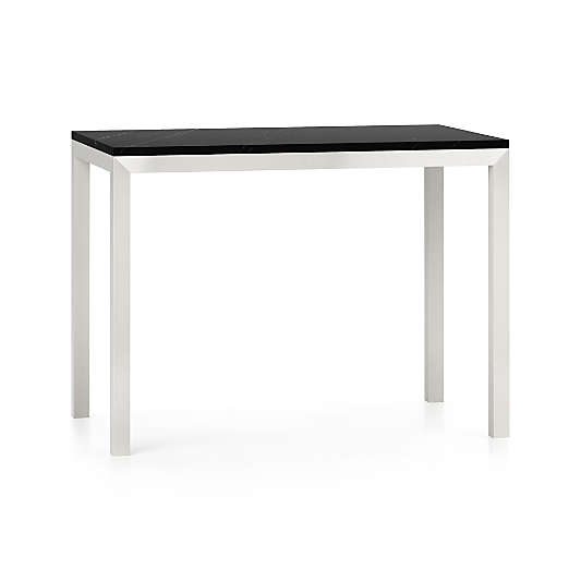 Parsons Black Marble Top/ Stainless Steel Base 48x28 High Dining Table