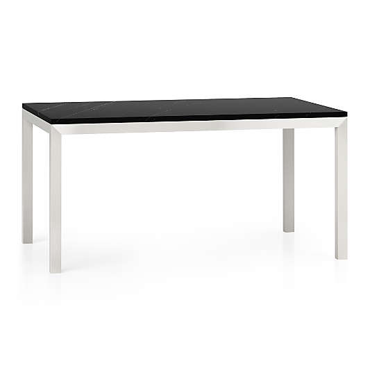 Parsons Black Marble Top/ Stainless Steel Base 60x36 Dining Table