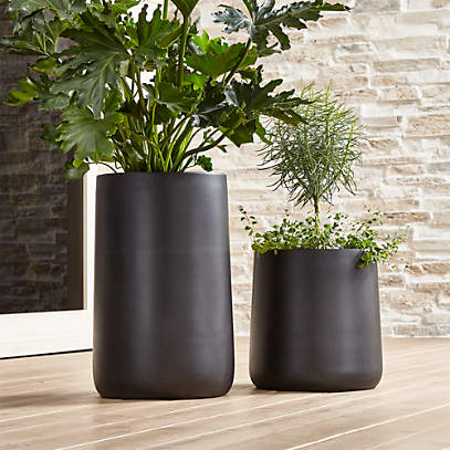 Saabira Fiberstone Indoor Outdoor, Large Outdoor Flower Pots Canada