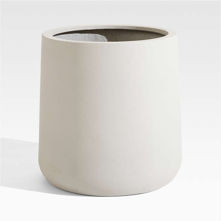 Saabira Taupe 15.5" Tall Indoor/Outdoor Planter + Reviews | Crate & Barrel
