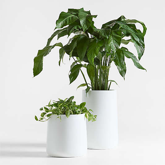 Saabira White 15.5" Tall Indoor/Outdoor Planter