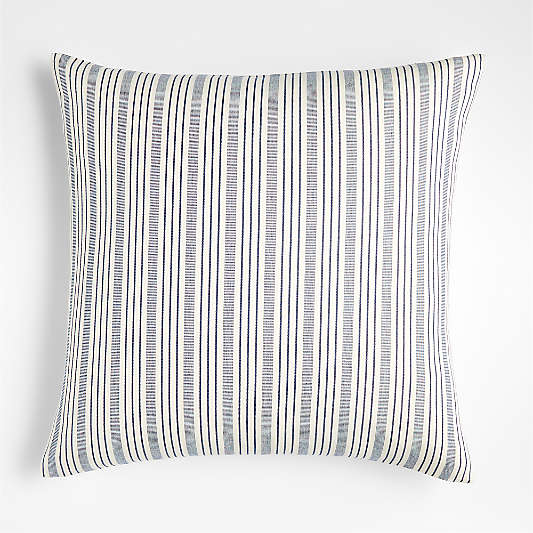 Sabine 23"x23" Blue Striped Throw Pillow Cover