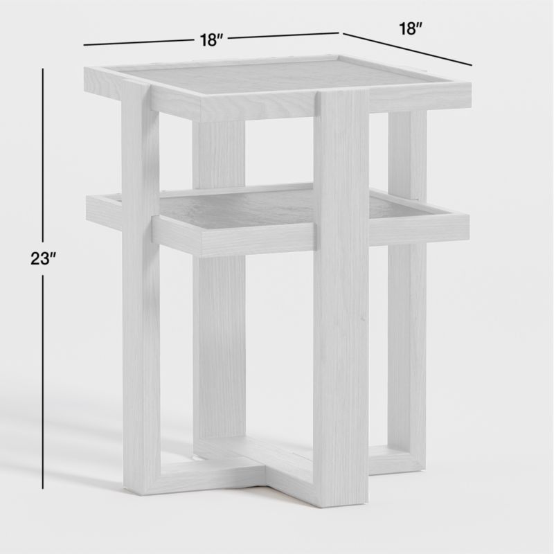 View Sable Black Marble Tiered End Table with Shelf - image 2 of 6