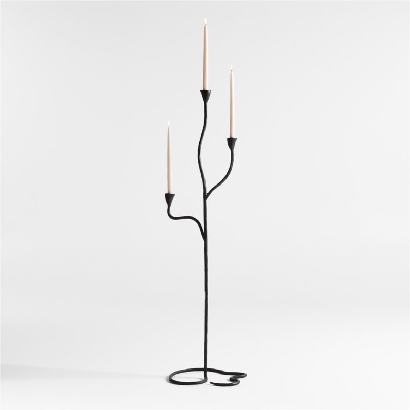 Viewing product image Sacré Black Metal Floor Taper Candle Holder by Athena Calderone - image 1 of 5