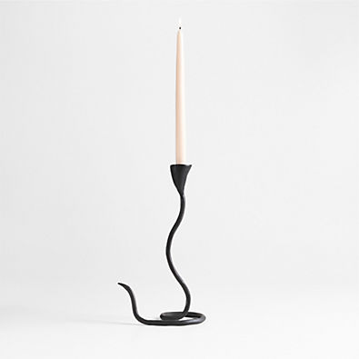 View Sacré Large Black Metal Taper Candle Holder by Athena Calderone details