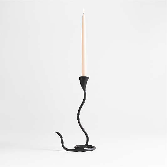 Sacré Large Black Metal Taper Candle Holder by Athena Calderone