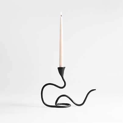 Sacré Small Black Metal Taper Candle Holder by Athena Calderone