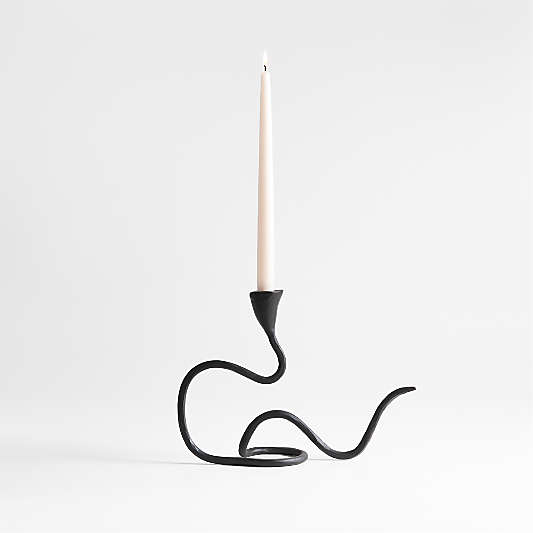 Sacré Small Black Metal Taper Candle Holder by Athena Calderone