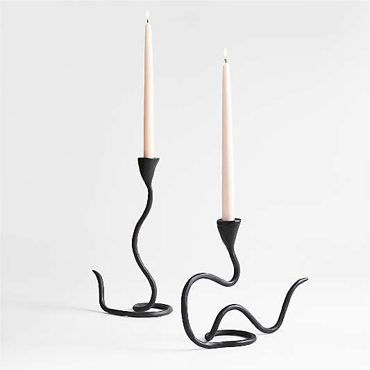 Sacré Black Metal Taper Candle Holders by Athena Calderone