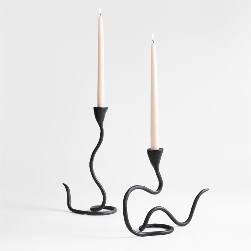 Sacré Small Black Metal Taper Candle Holder by Athena Calderone
