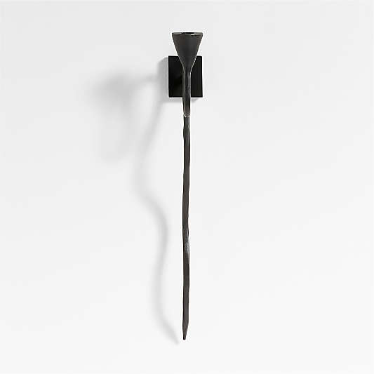 Sacré Black Metal Wall Sconce Taper Candle Holder by Athena Calderone