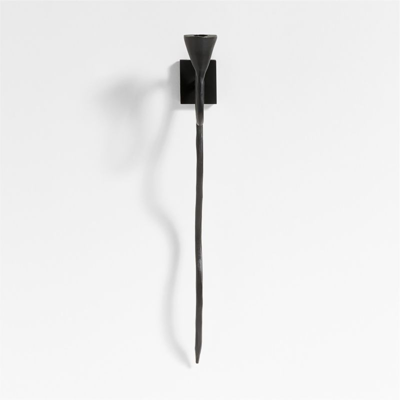 Sacré Black Metal Wall Sconce Taper Candle Holder by Athena Calderone