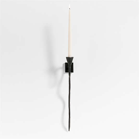 Sacré Black Metal Wall Sconce Taper Candle Holder by Athena Calderone