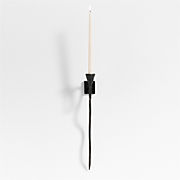 Sacré Black Metal Wall Sconce Taper Candle Holder by Athena Calderone