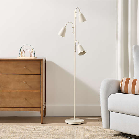 Sadie Scalloped Cream Kids Floor Lamp