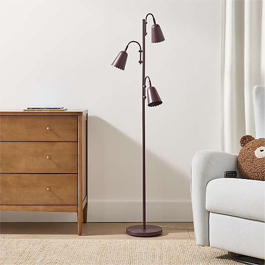 Sadie Scalloped Deep Purple Kids Floor Lamp