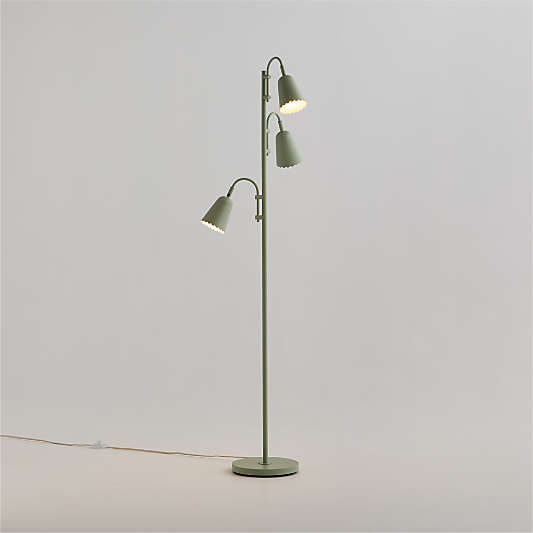 Sadie Scalloped Sage Kids Floor Lamp