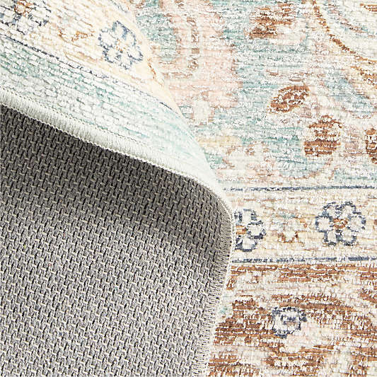 Sadira Blue Washable Kids Area 12"x18" Rug Swatch