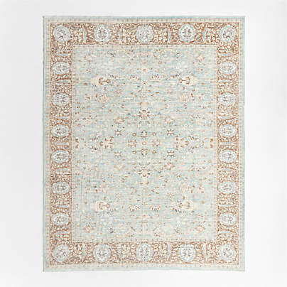 Sadira Blue Washable Kids Area Rug 5'x8'