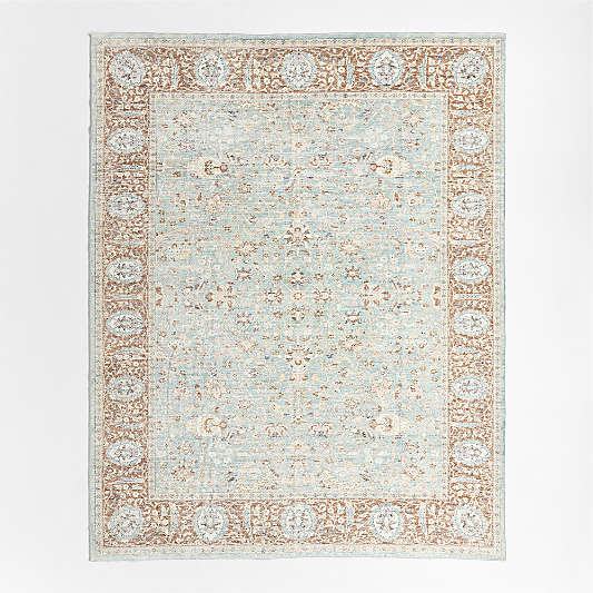 Sadira Blue Washable Kids Area Rug 5'x8'