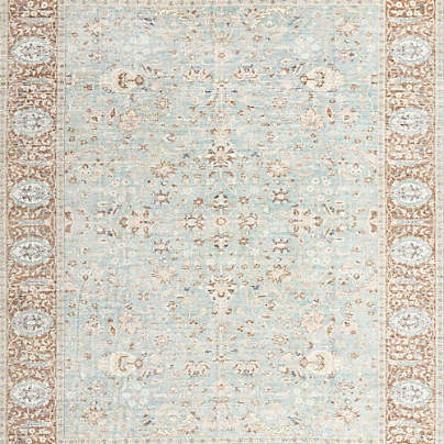 Sadira Blue Washable Kids Area Rug Swatch
