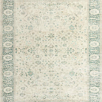 Sadira Green Floral Washable Kids 12"x18" Rug Swatch