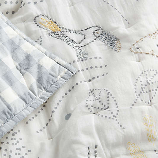 Safari Friends Gauze 100% Organic Cotton Baby Crib Quilt