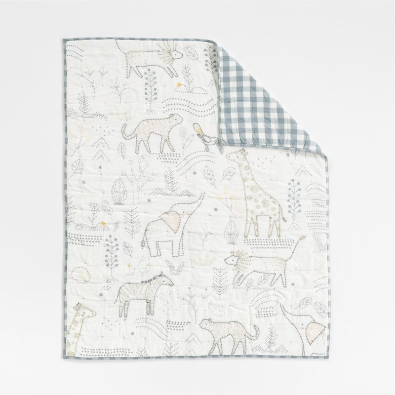 Safari Friends Gauze Organic Cotton Baby Crib Quilt Bedding Set - image 1 of 8