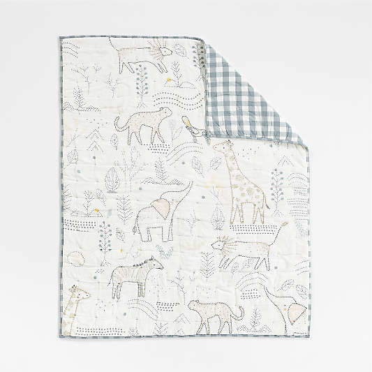 Safari Friends Gauze Organic Cotton Baby Crib Quilt Bedding Set