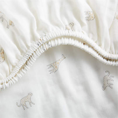 Supersoft Safari Friends Gauze 100% Organic Cotton Baby Crib Fitted Sheet